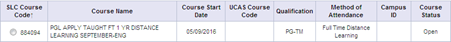 A cropped screenshot of the course details table in SIS.