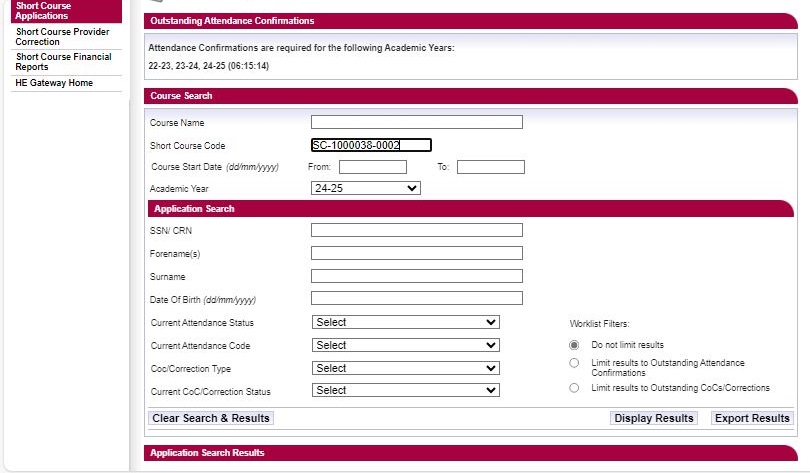 Creating an attendance confirmation - step 2.