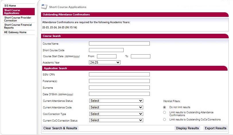 Creating an attendance confirmation - step 1.